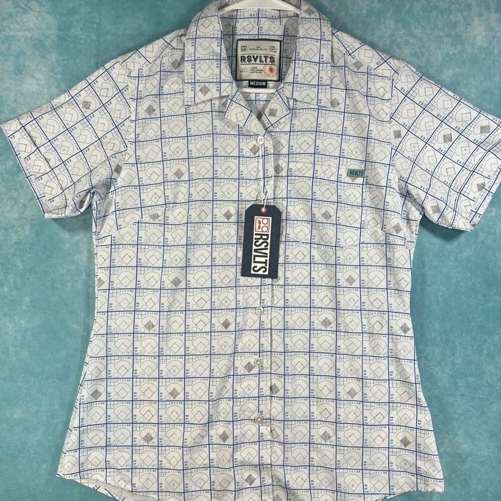 Rsvlts Women's Blue and Grey Shirt